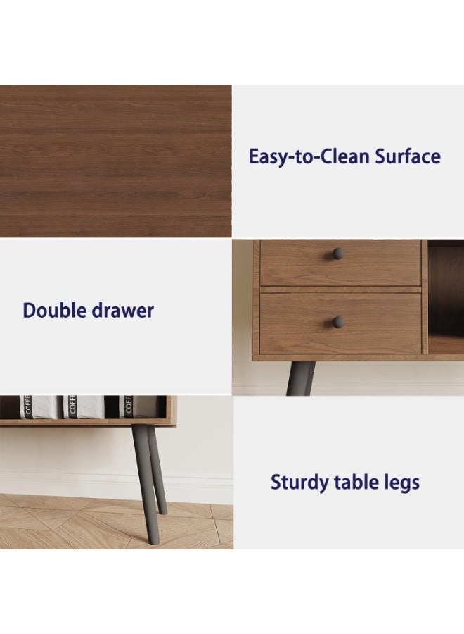 AnneFish Coffee Corner, Coffee Cabinet with Storage, Modern Sideboard Buffet Storage Console Cabinet with drawer for Home 100 * 35 * 90cm - Image 2